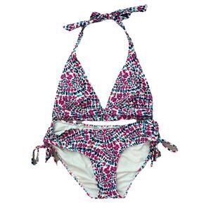 Vineyard Vines Womens Two Piece Bikini Swimsuit Size Medium Pink Blue Tie Dye